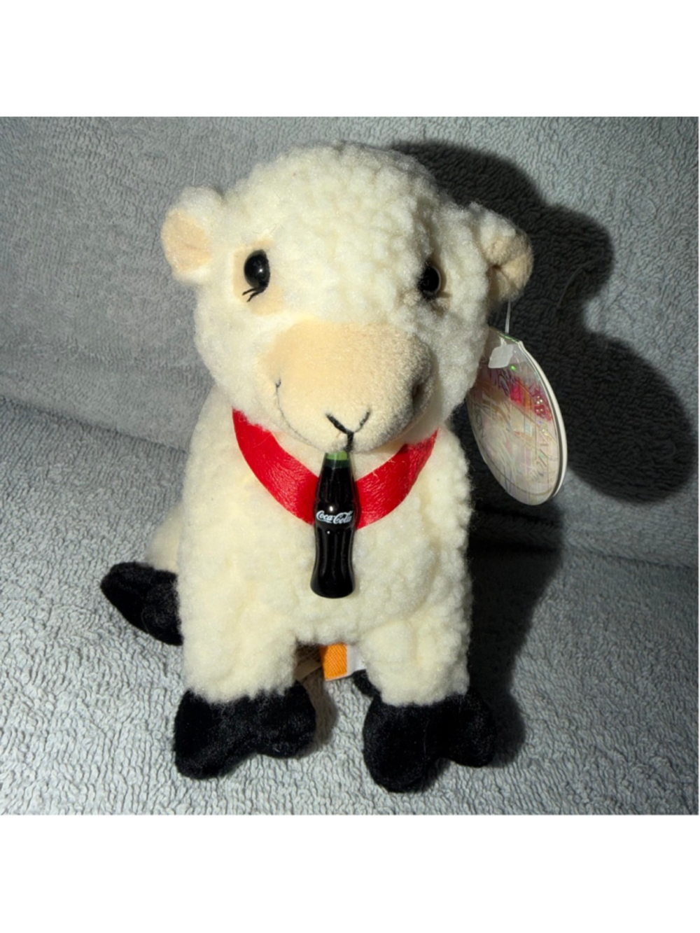 NWT Vintage 1999 Coca Cola Bean Bag Plush Woolsy the Sheep Ireland #0244